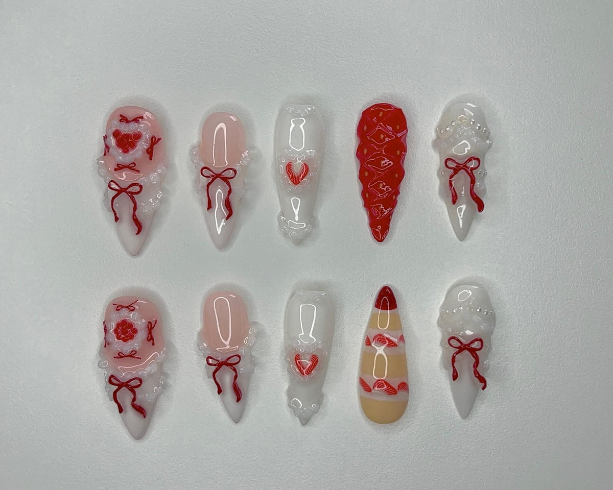 Strawberry Cake Nails